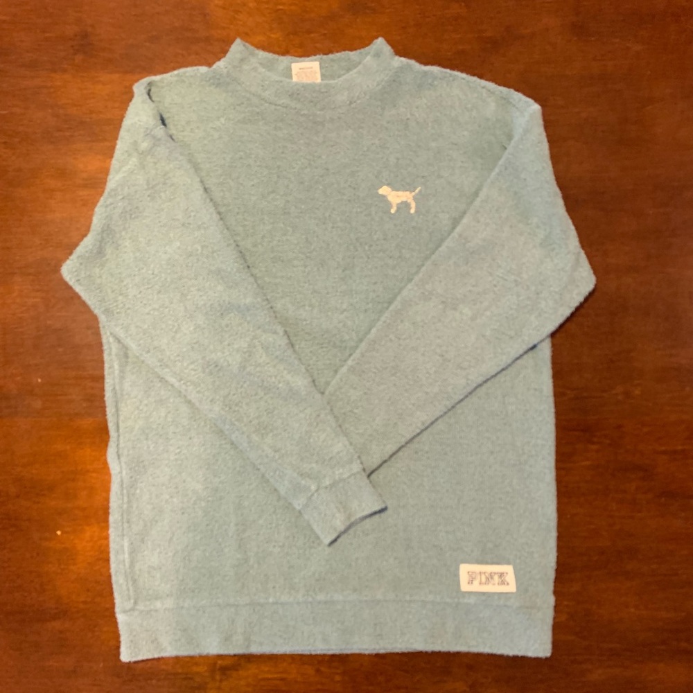 PINK brand dusty green sweater, runs big - size XS
